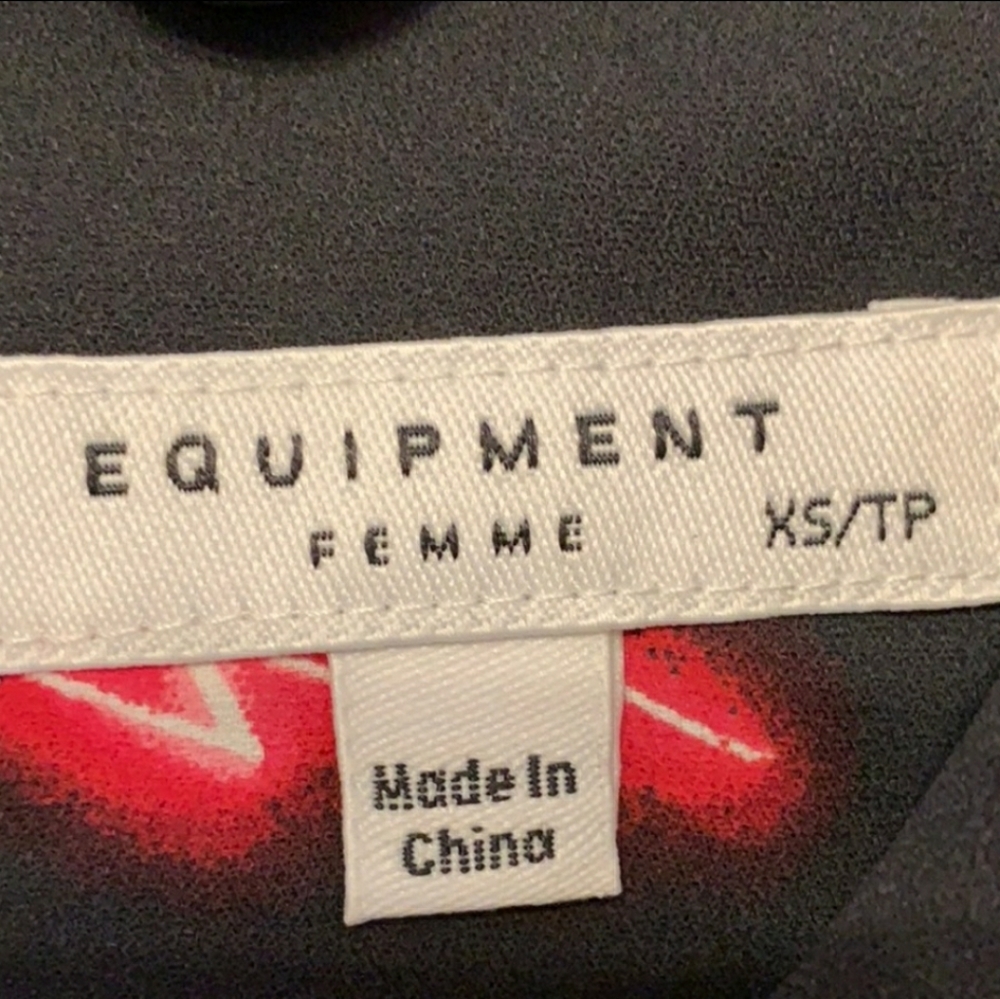 Equipment Femme Black Red White Blouse - Picture 5 of 8